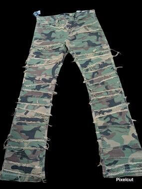 Jordan Craig Jeans Mens 38×32 Legacy Edition Martin Stacked Distressed Camo